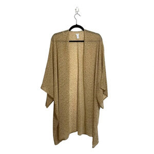 aerie Tan & Brown Animal Print Open Front Semi-sheer Kimono One Size Women’s